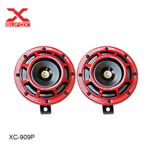 Red Supertone Auto 12V Disc 410Hz/510Hz Super Loud Blast Tone High Tone Dual and Low Metal Electric Car Grille Horn